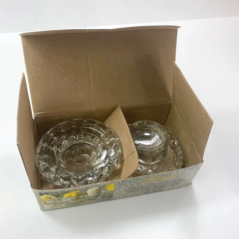 Alco 2-Piece Glass Crystal Candle Holder Set Votive Taper Table Setting Party